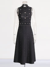 Beaded Knitted Slim Fit A-line Dress